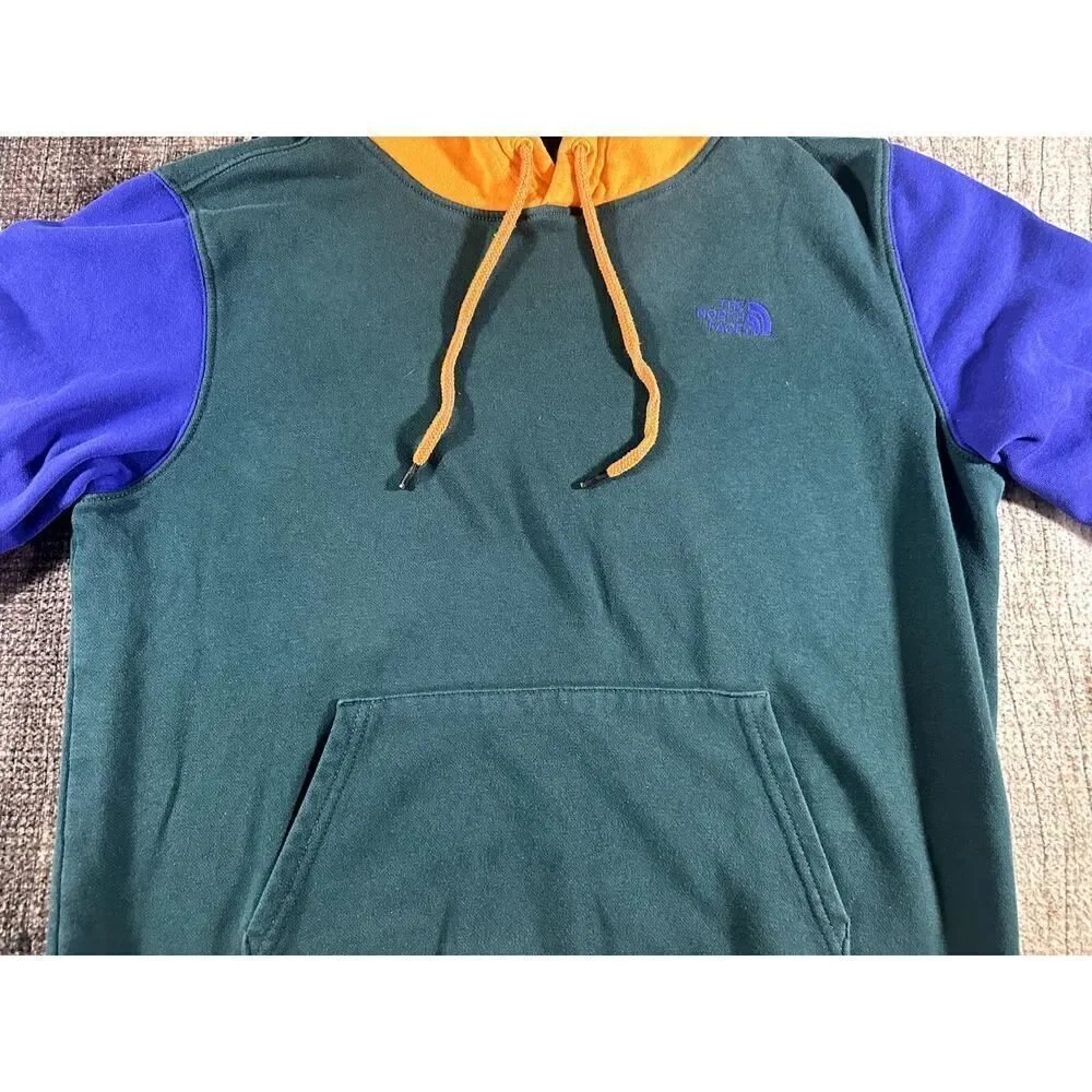 The North Face Men's Color Block Pullover Hoodie Hoody Green Combo - Picture 3 of 9